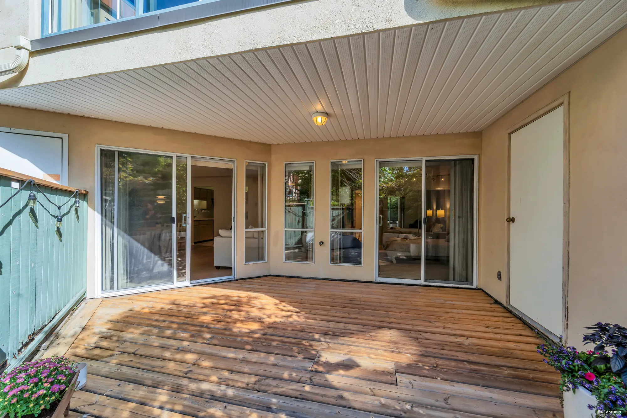 The deck along the suite's windows