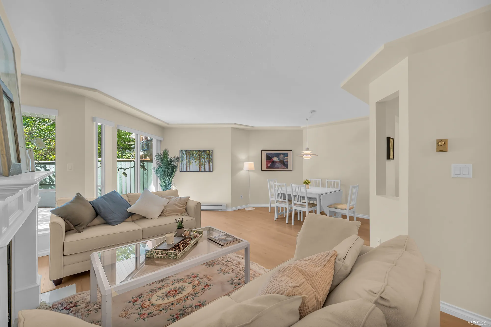 Living and dining rooms together